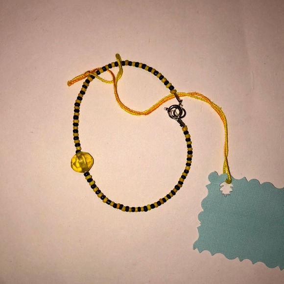 Hand Crafted Jewelry - Handmade by Me, Women’s Bracelet, Beaded, Yellow, Black, Lobster Clasp